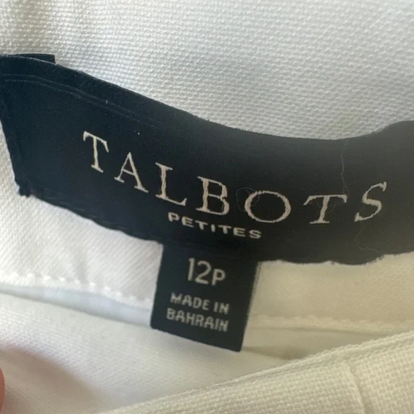 Talbots Hollywood style white lined pants - Picture 2 of 8
